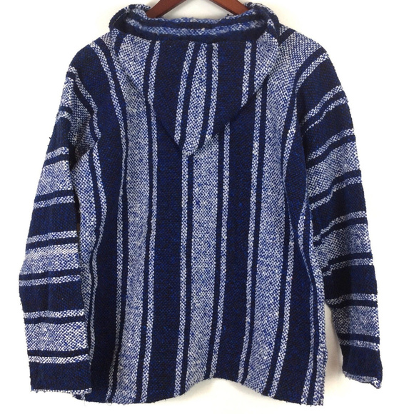 ❌SOLD❌Men's Vintage Baja Hoodie Poncho Drug Rug M - Picture 3 of 4